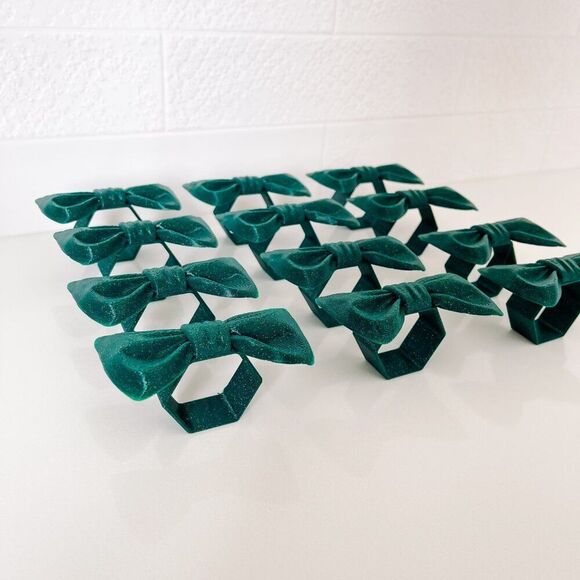 Stylish Bow Napkin Rings – Pine Green Handmade - Wedding Party Event Planner - Picture 13 of 14